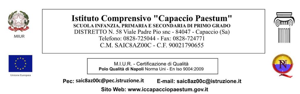 Ai docenti delle Scuole Secondarie di I grado dell I.C. All ass.te amm.vo Amoroso Alessandro Al sito web sez.