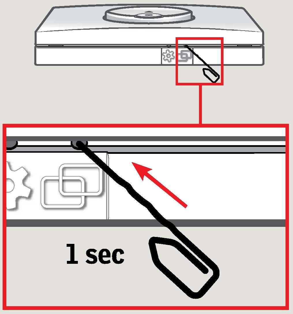 comando a distanza per 1 secondo.