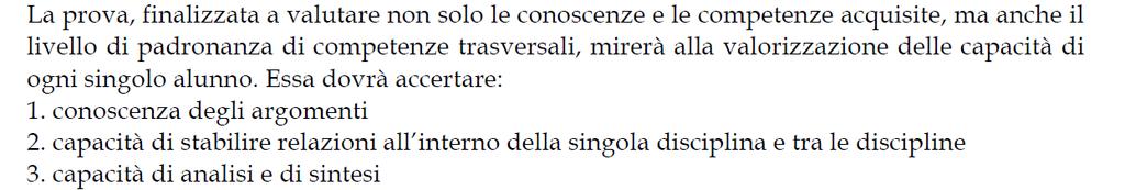 PROVA ORALE : VALUTAZIONE COLLOQUIO ORALE Decreto Miniateriale n.1/201 art.