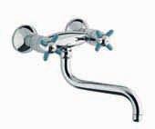 S con aeratore Wall sink mixer with S swivelling spout