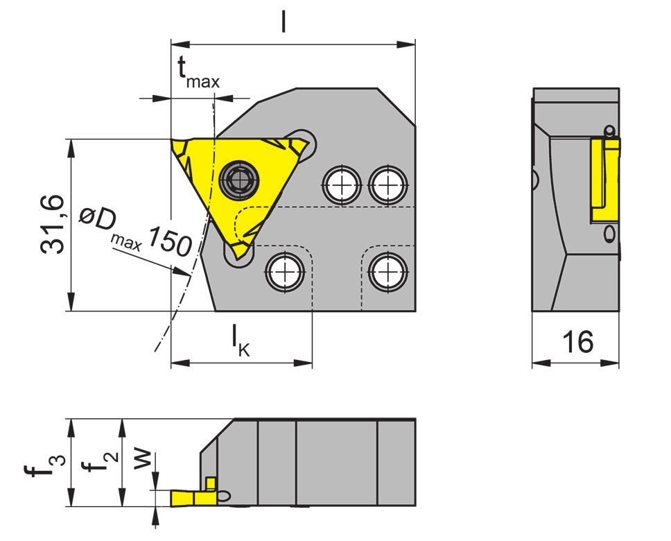 Gorge (extérieur) Gole (esterne) Cassette Cartuccia NK316 avec arrosage central con foro per la lubrificazione interna rofondeur de gorge jusqu à rofondità della gola fino a 8 mm pour laquette