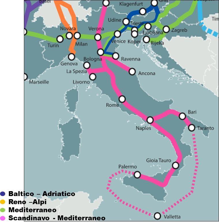 17 di 68 La rete centrale, che dovrebbe essere sviluppata per conformarsi alle disposizioni del Regolamento (UE) N.