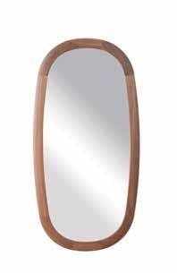 65x16x4 Specchio da parete con cornice in massello di noce canaletto o frassino.