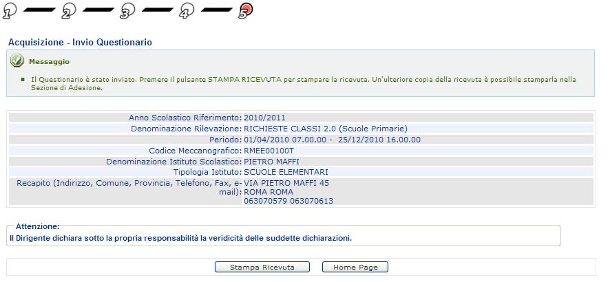 E possibile stampare ulteriori ricevute premendo il pulsante Stampa Ricevuta nella seguente sezione: 4.