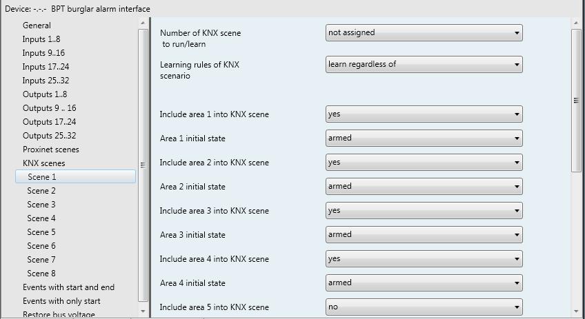 Figure 5.2: Setting ETS parameters "Scenario x" Section 5.2.1.