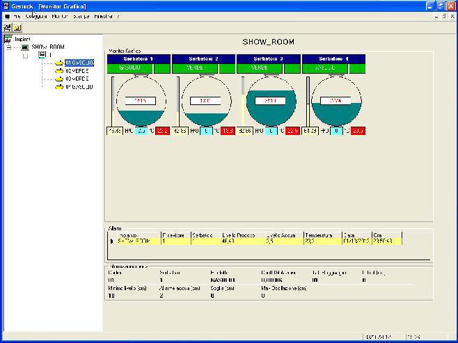 Controllo Giacenze GesTank : - Misurazione in tempo reale di: -- prodotto, acqua e temperatura -- indicazione del volume - Controllo e Verifica dei carichi di carburante - Controllo di eventuali cali