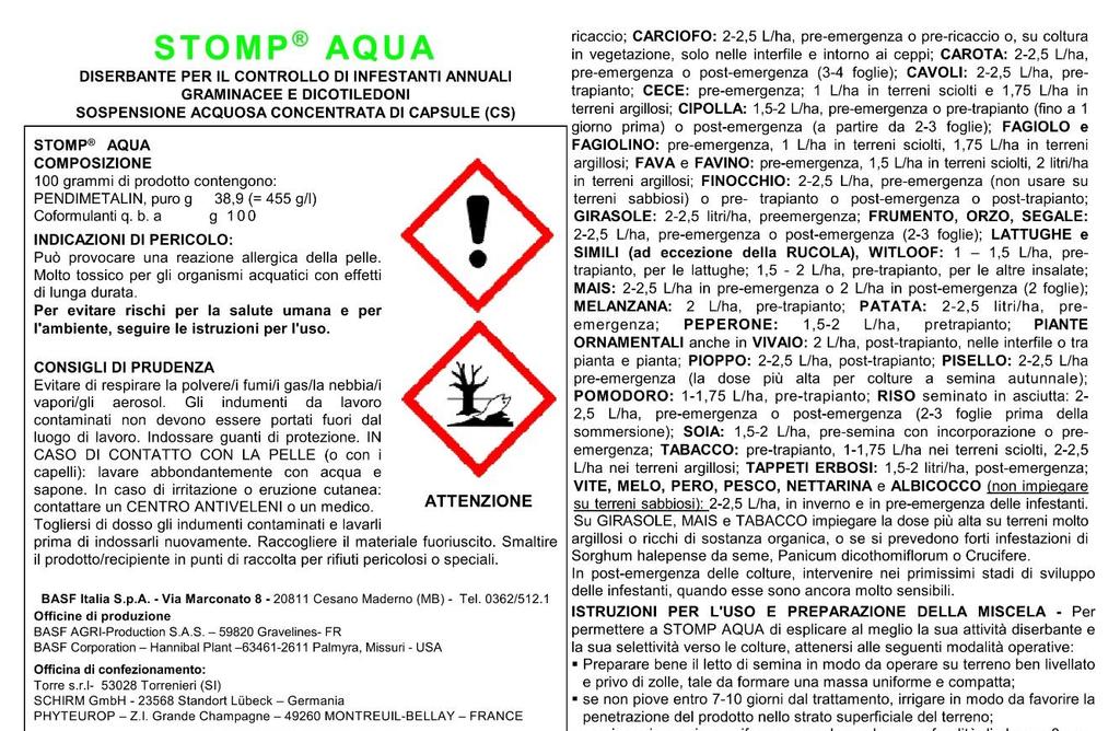 PRODOTTI AD AZIONE RESIDUALE «RISO seminato in