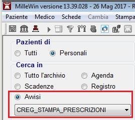 pazienti. Selezionare un assistito ed accedere alla cartella clinica.