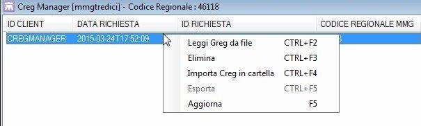 3 CREG - IMPORTAZIONE DEI DATI Di seguito la procedura per importare in cartella clinica Millewin le prestazioni presenti nel CREG MANAGER.