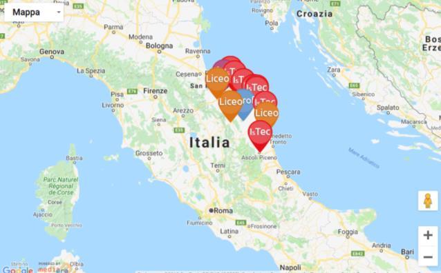 LA GEOLOCALIZZAZIONE DEI SERVIZI DI ORIENTAMENTO Per ciascun