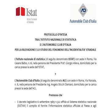 La collaborazione con ACI sulla localizzazione e georeferenziazione degli eventi Protocollo di intesa Istat-ACI 2017-2020 Art.3 (Compiti dell ACI) 1. Per le finalità di cui all art.