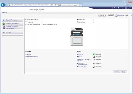 Aggiornamento del firmware 4. Premere [Impostazioni interfaccia]. 5. Premere [Wireless LAN]. 6.