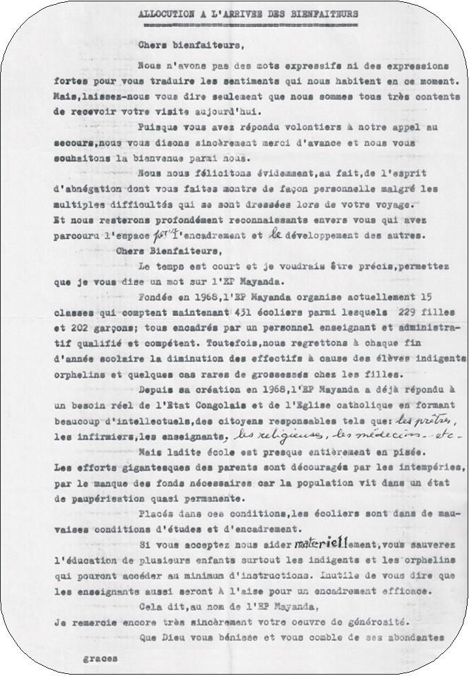 Lettera Noi non abbiamo termini espressivi né delle espressioni forti per tradurvi i sentimenti che ci abitano in questo momento.