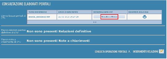 Di seguito la funzionalità Consultazione elaborati peritali: Figura 31.