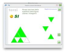 Frazioni un terzo Frazioni dalla parte al tutto Frazioni persone - individuare un terzo, due terzi della superficie della figura usando i triangolini - formazione di figure