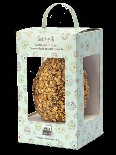 400g - Imballo 4 pz Salt-elli Milk Chocolate Eggs with salted and roasted