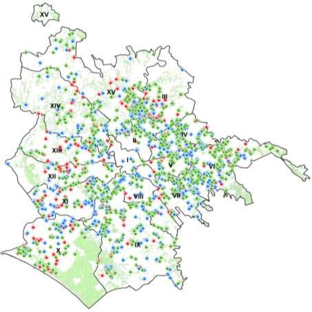 Graf. 14.31 - Interventi della Protezione Civile per incendi per municipio (v.a., %) nel periodo