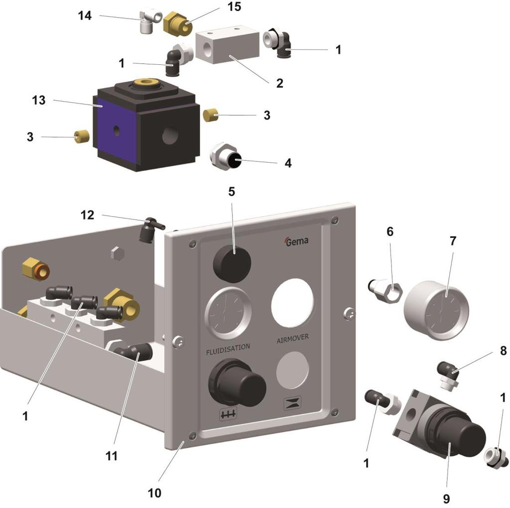 OptiAir CA12-B (per contenitore polvere HF150/HF200) parti di