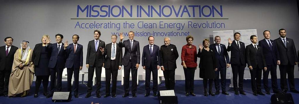 COP 21 Paris MISSION INNOVATION 30 Nov In occasione della COP21 di Parigi è stata siglato l Accordo Mission Innovation, a cui hanno aderito 22 paesi e la Commissione UE, che rappresentano l 80% della