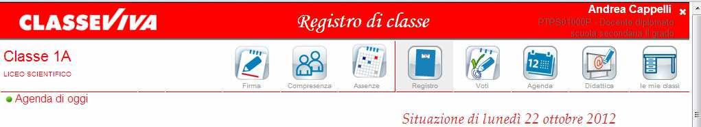 Registro personale (voti) Clik sull icona Voti Sulla classe attiva è possibile : 1. scegliere la materia 2. scegliere il periodo (trimestre/pentamestre) 3.