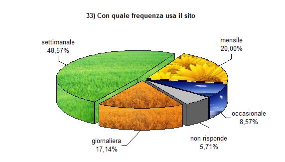 Frequenza e motivo di visita del sito La metà dei cittadini che hanno risposto al questionario