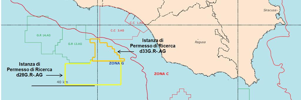 Pag. 3 1.1 INQUADRAMENTO TERRITORIALE DELL AREA INTERESSATA DALL ISTANZA DI PERMESSO DI RICERCA D33 G.R-.AG L Istanza di Permesso di Ricerca d33 G.R-.AG è ubicata nell offshore siciliano, al largo di Gela, in Zona Marina G.