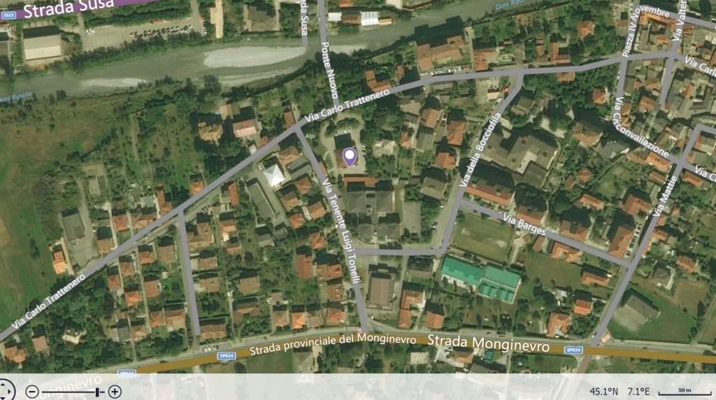 Figura 1, localizzazione opera su mappa estratta da sw. Google Earth. 03.06.