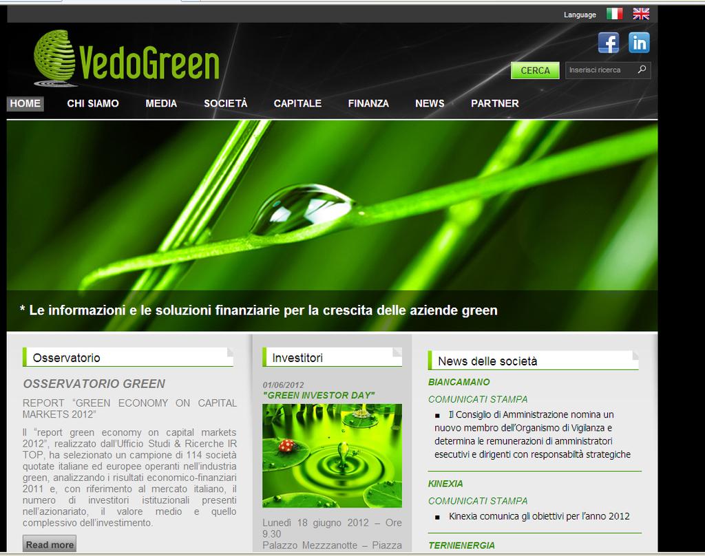 VEDOGREEN NASCE PER OSSERVARE, DARE VISIBILITÀ E FACILITARE