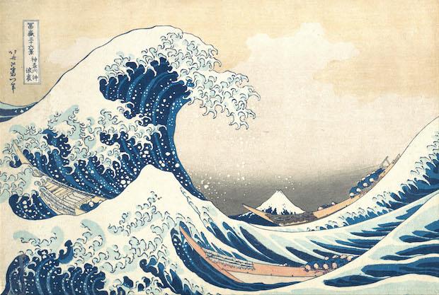 Katsushika Hokusai 1760-1849 - La Grande Onda presso la costa di Kanagawa 1830-1832 circa Il Mondo Fluttuante in mostra a Milano: Hokusai, Hiroshige e Utamaro a Palazzo Reale di Michela Salvaderi e