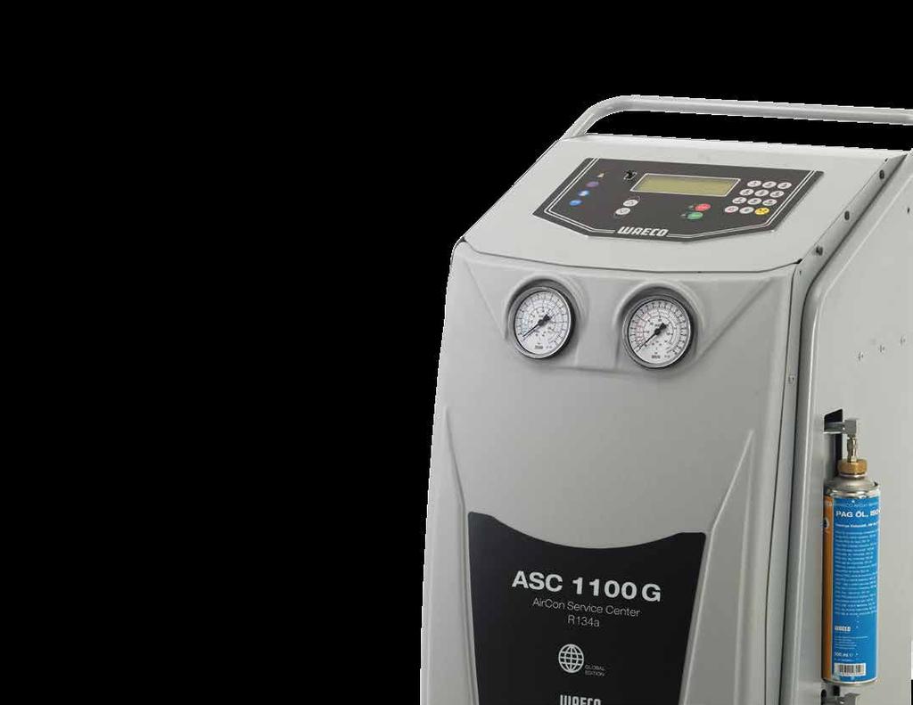 La nuova stazione ASC 1100 G effettua tutti i processi di ricarica automaticamente, raggiungendo un tasso di recupero del refrigerante di almeno il 95 %.