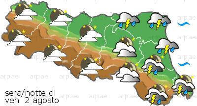 bollettino meteo regionale regional weather forecast Stato del tempo: cielo sereno o poco nuvoloso per nubi alte e sottili. Aumento della copertura nuvolosa dalla serata-nottata.