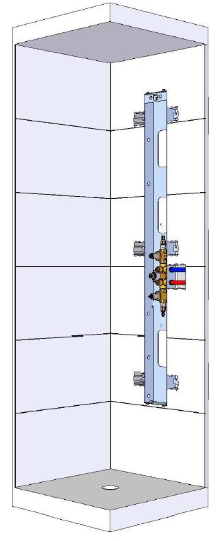 n 2 scanalature da cementare e rivestire Piastra copertura 760 x 200 Fori per cavi collegamento elettrico 300 0 n 6 Scanalture per ancoraggi da cementare e rivestire a parete 700 70 00u0 n 2