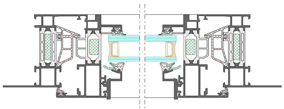 Sistemi a battente AWS 70 HI Stile 70 HI con profondità 70mm, propone una sezione particolarmente stretta che