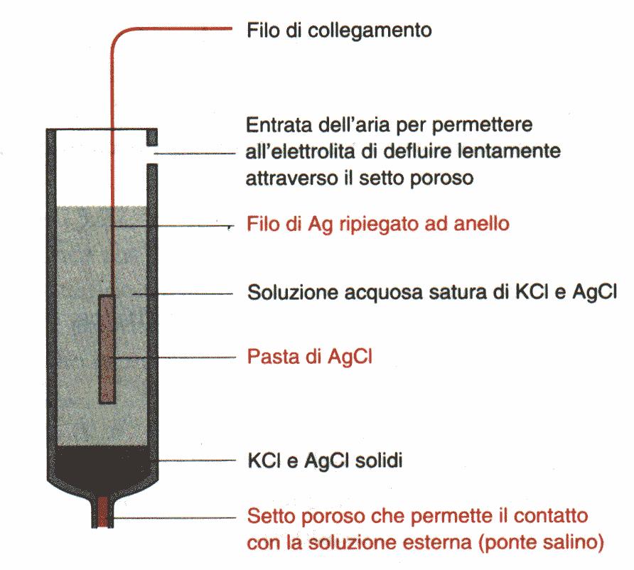 Elettrodo di riferimento ad argento-cloruro d argento E = 0.222 0.