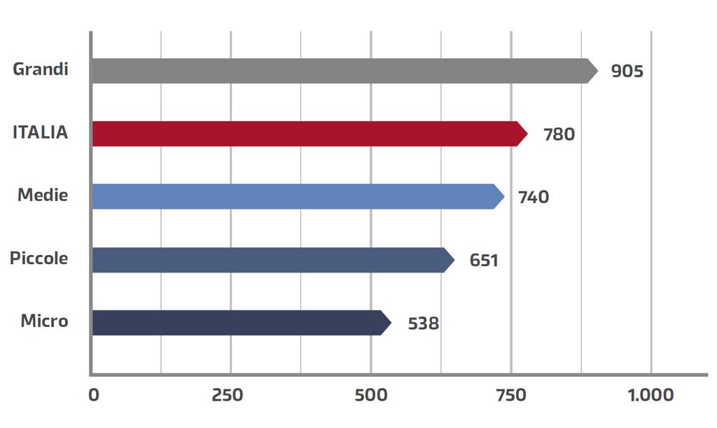 Il pricing Differenziale molto ampio tra le grandi e le micro (quasi due volte) Il prezzo