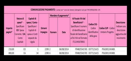 IDENTIFICATIVI FATTURA :