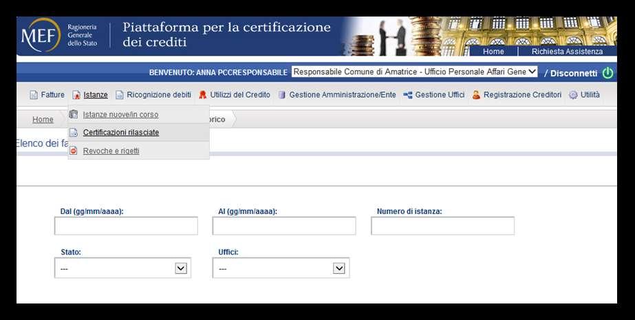 Ai sensi della lett. d) comma 2 dell art. 27 del DL 66/14, la certificazione deve indicare obbligatoriamente la data prevista di pagamento.