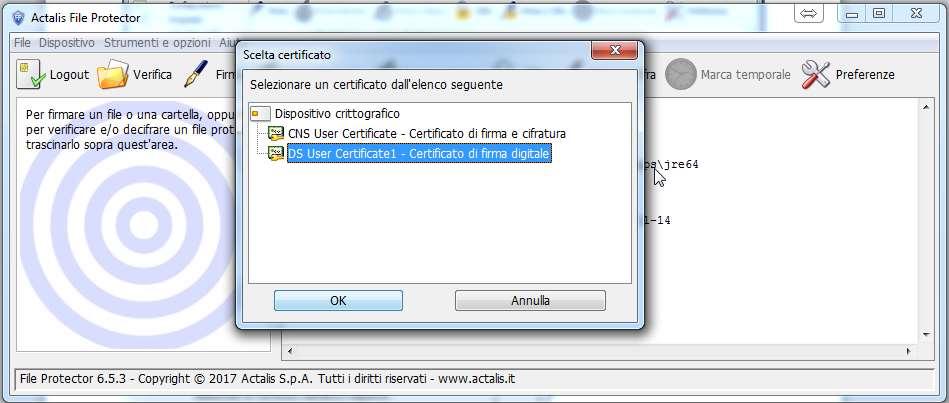 cifratura ed il certificato di firma
