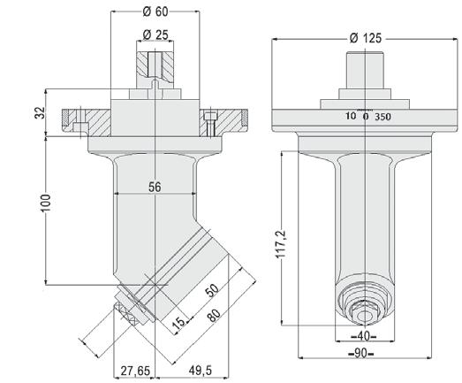 TESTE ANGOLARI A 0 E REGOLABILI DA 0 A 0 RIGHT AND 0 TO 0 ADJUSTABLE ANGLE HEADS τ = 1:1 RPM max = 4000 Nm max = 7 Peso Weight = kg 5 contrario opposite PER MACCHINE A FLANGIATURA MANUALE FOR MANUAL