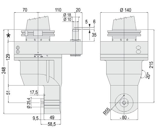 TESTE ANGOLARI A 0 E REGOLABILI DA 0 A 0 RIGHT AND 0 TO 0 ADJUSTABLE ANGLE HEADS τ = 1:1 RPM max = 2500 Nm max = 40 Peso Weight = kg 12 PER MACCHINE CON CAMBIO UTENSILE AUTOMATICO FOR AUTOMATIC TOOL