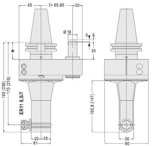 TESTE ANGOLARI A 0 E REGOLABILI DA 0 A 0 RIGHT AND 0 TO 0 ADJUSTABLE ANGLE HEADS τ = 1:1 RPM max = 6000 Nm max = 5 Peso Weight = kg 4 contrario opposite PER MACCHINE CON CAMBIO UTENSILE AUTOMATICO