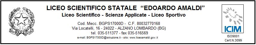 Circ. n. 89 Alzano Lombardo, 9/11/2017 Agli studenti e ai docenti delle classi 3^A 3^C 3^F 4^A 4^B e p.c. Al personale ATA Oggetto: Project Work sulla conoscenza e valorizzazione del patrimonio