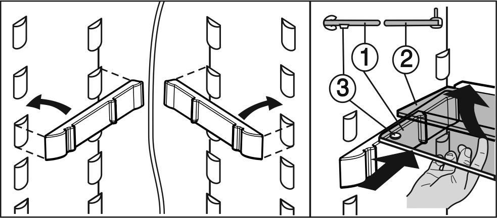 Manutenzione 5.9 Utilizzo del ripiano divisibile u I balconcini possono essere smontati per la pulizia. 5.11 Asportazione del portabottiglie Fig.