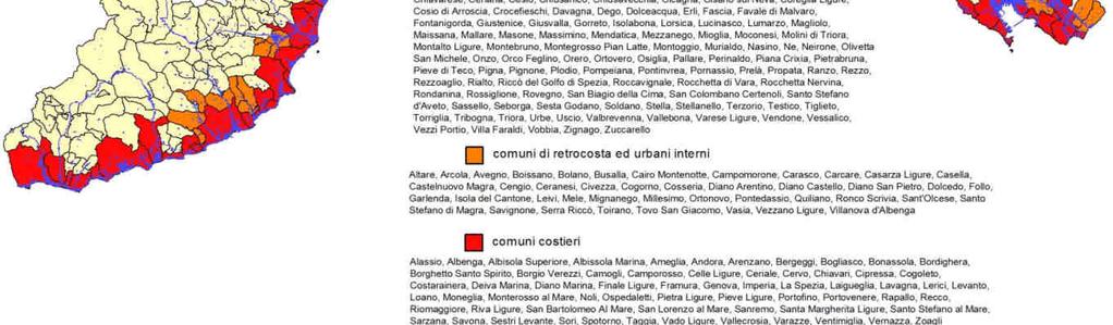 7,85% del totale) - di retro-costa e urbani interni (pop.