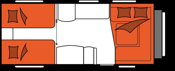 aumento di peso Spessore struttura (pavimento / tetto / pareti) Perimetro veranda Numero di posti letto (bambini / adulti) 4 Dimensioni letti singoli (lunghezza x larghezza) Dimensioni letto,