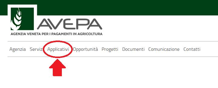2. ACCESSO AL SISTEMA Entrare nella Homepage di Avepa (www.avepa.it) e selezionare la funzione Applicativi, e successivamente selezionare il link Accesso agli applicativi Avepa (fig. 2).