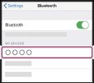 3. Toccare l interruttore per attivare la funzionalità Bluetooth. 4 Toccare [WI-C200] o [WI-C310]. Se viene richiesto di immettere il codice di accesso (*), digitare 0000.