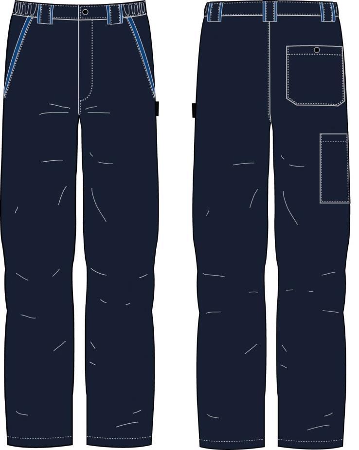 RIFERIMENTO 012 PANTALONE INVERNALE BICOLORE Il pantalone è composto da due parti anteriori e due posteriori.