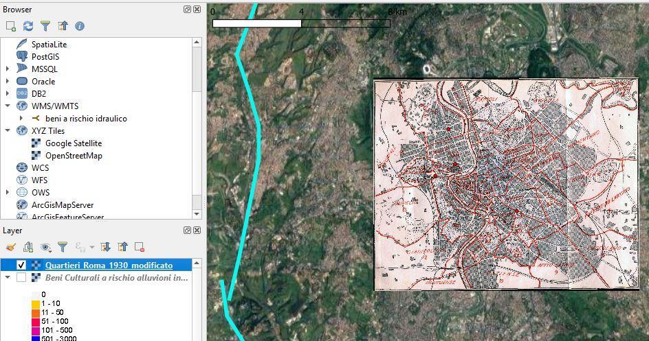 Cliccate il triangolo verde «avvia georeferenziazione».