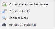 BARRA DEGLI STRUMENTI LIVELLI Zoom estensione temporale: Strumento che consente di riposizionare lo slider all'estensione temporale del livello selezionato dalla lista dei livelli (qualora il livello